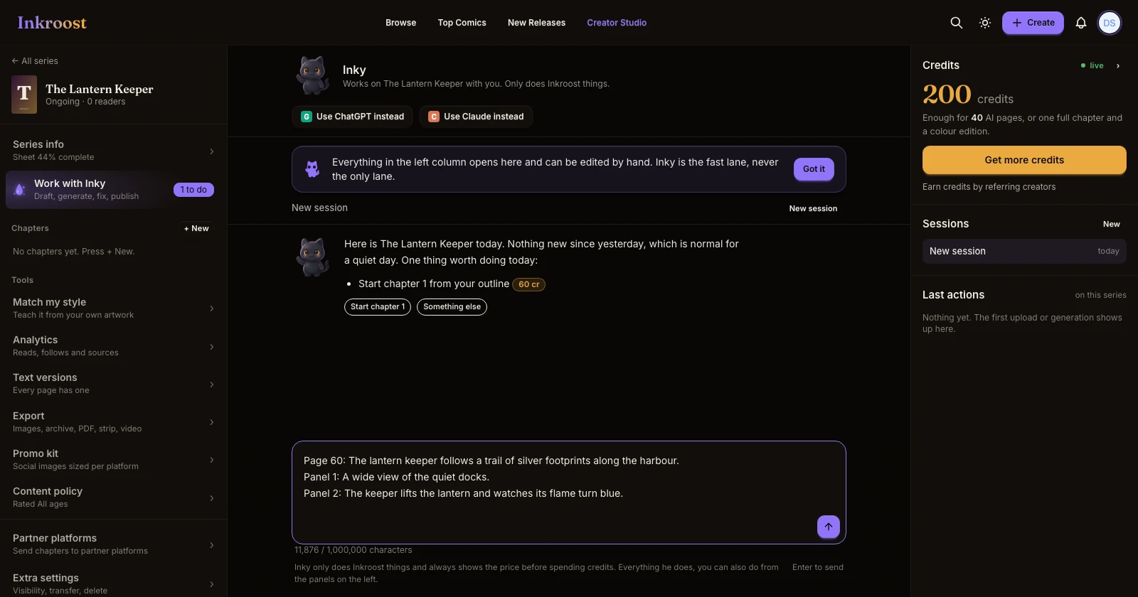 Continue your story from the next section