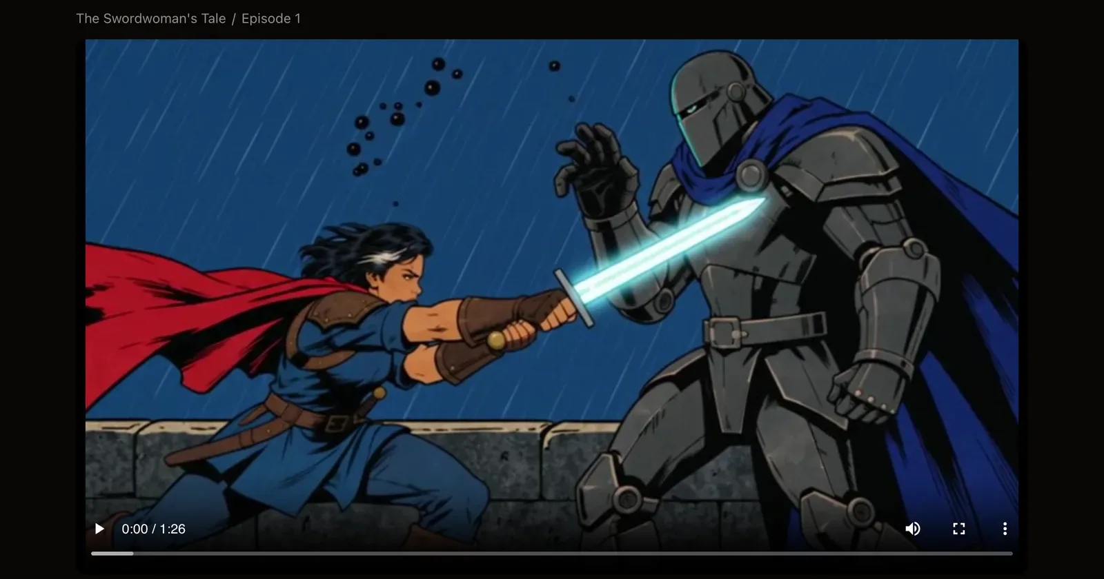 A finished episode playing on its Inkroost page