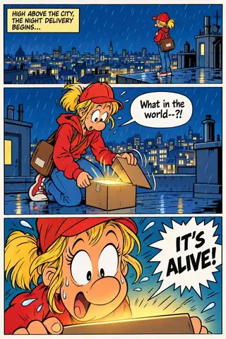 A page drawn by Inkroost in the Belgian humour look